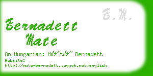 bernadett mate business card